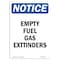 Signmission OSHA Notice, 7" Height, Empty Fuel Gas Cylinders Sign, 7" X 5", Portrait OS-NS-D-57-V-12030 - alternate 1